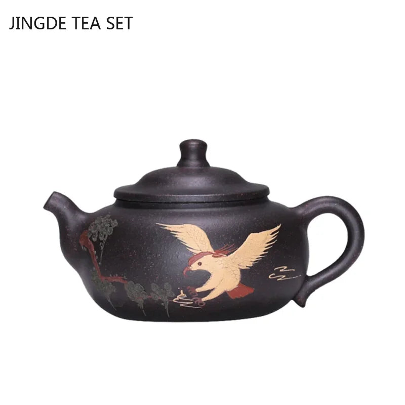 Chinese Yixing Purple Clay Teapot Raw ore black gold sand filter tea pot home zisha beauty Kettle Customized Tea sets 170ml