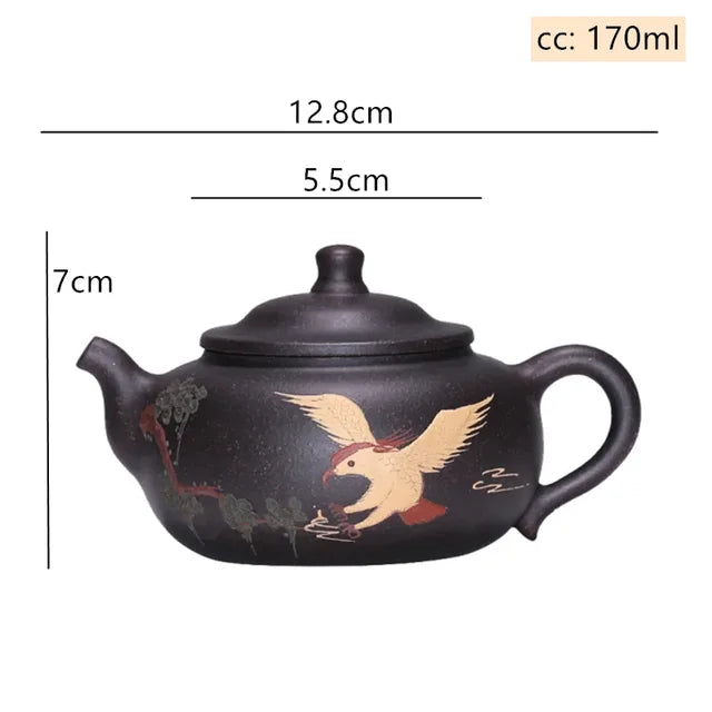 Chinese Yixing Purple Clay Teapot Raw ore black gold sand filter tea pot home zisha beauty Kettle Customized Tea sets 170ml