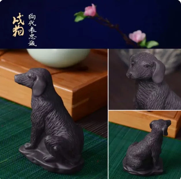 Purple Clay Animal Sculpture Tea Pet Ornaments Boutique Tea Tray Decoration Chinese Zodiac Handmade Crafts Tea Set Accessories