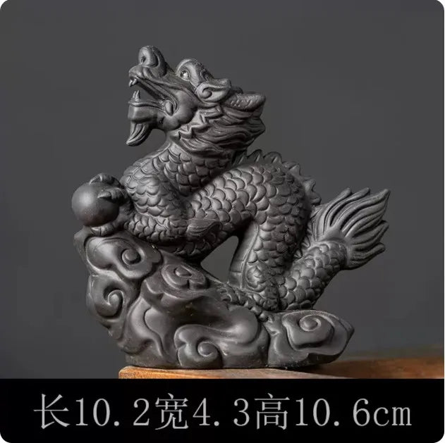 Purple Clay Animal Sculpture Tea Pet Ornaments Boutique Tea Tray Decoration Chinese Zodiac Handmade Crafts Tea Set Accessories
