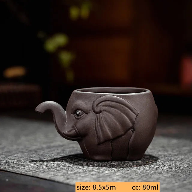 Creative Purple Clay Teapot Cute Elephant Model Filter Kettle Household Zisha Tea Set Chinese Customized Beauty Tea Infuser